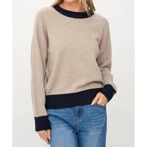 NEW SIX/FIFTY dylan crew neck top in latte